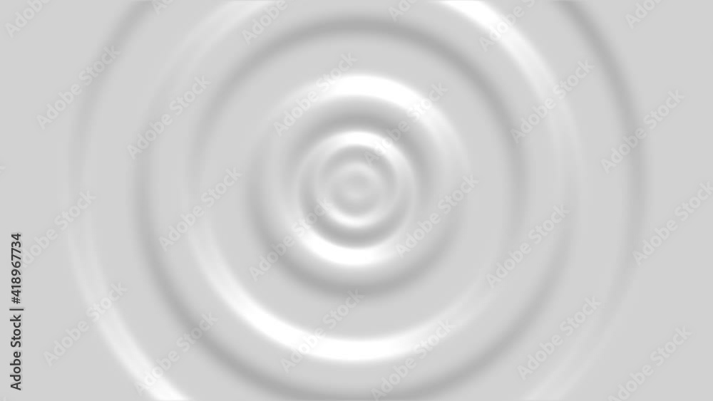 Poster 3d render of White abstract pattern of liquid ripples. Seamless loop animation