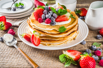 Sweet crepes with berries