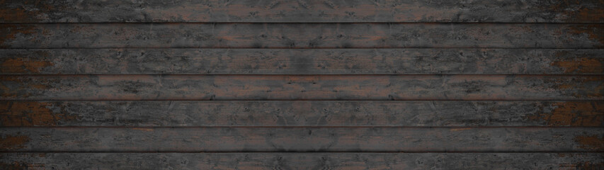 Fototapeta premium old brown gray grey painted exfoliate rustic wooden boards texture - wood background banner panorama long shabby