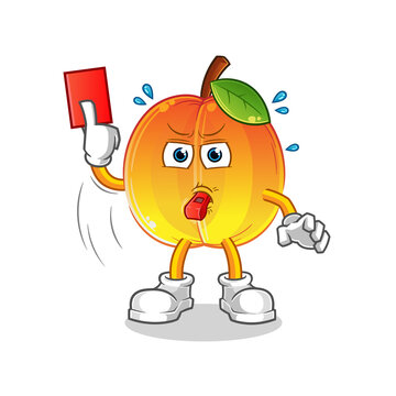 recommend clip art: apricot referee with red card illustration. character vector