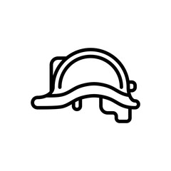Construction helmet outline icons. Vector illustration. Editable stroke. Isolated icon suitable for web, infographics, interface and apps.