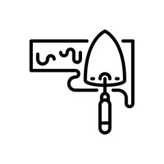 Trowel outline icons. Vector illustration. Editable stroke. Isolated icon suitable for web, infographics, interface and apps.