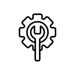 Maintenance outline icons. Vector illustration. Editable stroke. Isolated icon suitable for web, infographics, interface and apps.