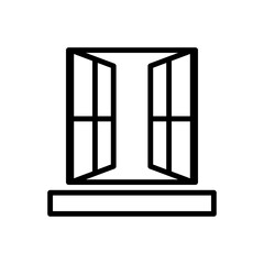 Window outline icons. Vector illustration. Editable stroke. Isolated icon suitable for web, infographics, interface and apps.