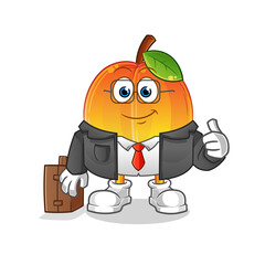 apricot office worker mascot. cartoon vector