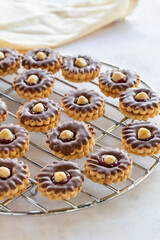Homemade chocolate and raspberry cookies