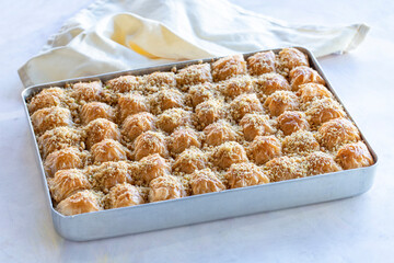 Baklava. Traditional Middle Eastern Flavors. The local name of Baklava is Sütlü Nuriye