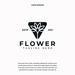 Creative flower icon logo design vector illustration. flower logo design color editable