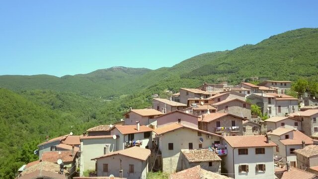 The bunk houses in the mountain village in Petrello Salto Italy found on top of the mountain