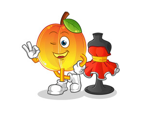 apricot fashion designer vector. cartoon character