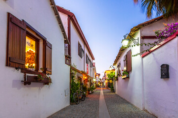Sigacik Village street  view. Sigacik is populer tourist attraction in Turkey.