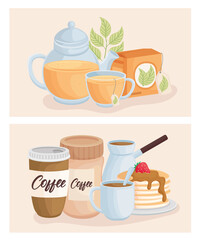tea and coffee with desserts