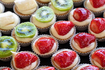 Petits fours or tartlets. Close up