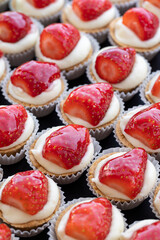 Petits fours or tartlets. Close up