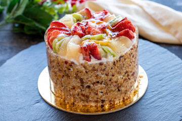 Mixed fruit special day cake. Birthday cake