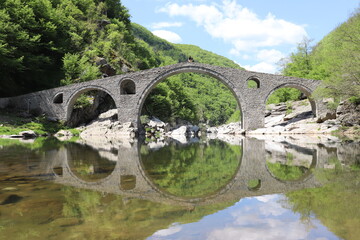 Fototapeta na wymiar Devil's Bridge, old stone bridge ,architecture.