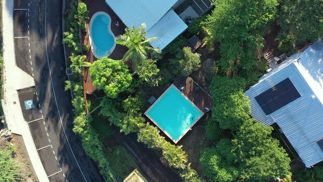 Swimming pools on tropical island in Reunion