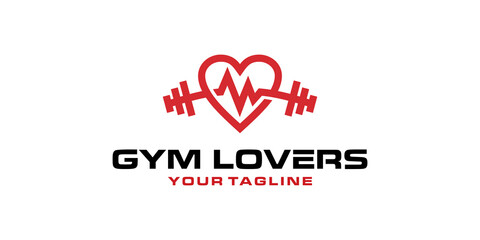 Gym fitness lovers logo design template inspiration
