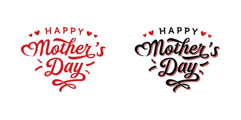 Fototapeta na wymiar Happy mother's day greetings logo design inspiration
