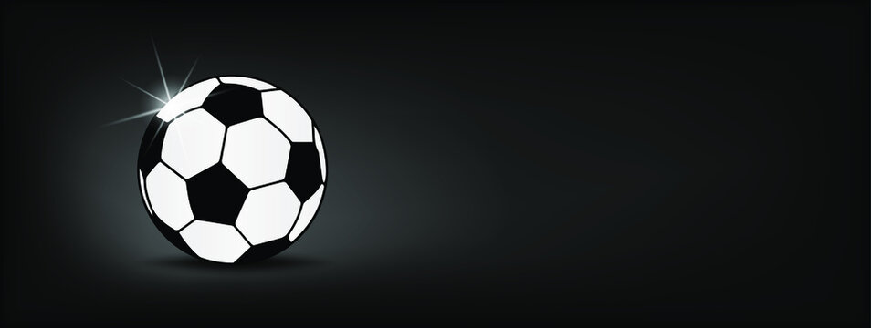 3d soccer ball or football ball on black background. 