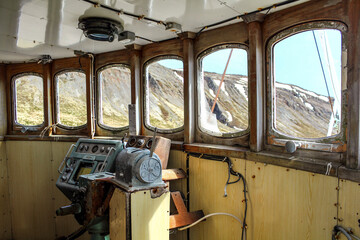 Old stranded ship stranded in Patreksfjordur