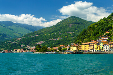 Fototapeta na wymiar The lake of Como (Lario) at Domaso, Italy