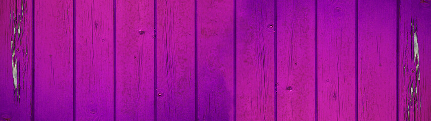 old abstract pink purple colorful painted exfoliate rustic wooden boards texture - wood background banner panorama long shabby