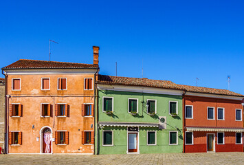 famous old town of Burano near Venice