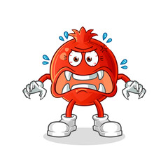 pomegranate monster vector. cartoon character