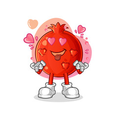 pomegranate fallin love vector. cartoon character