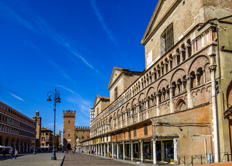 Fototapeta premium old town of Ferrara in italy