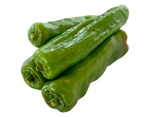 Organic green pepper isolated on white background