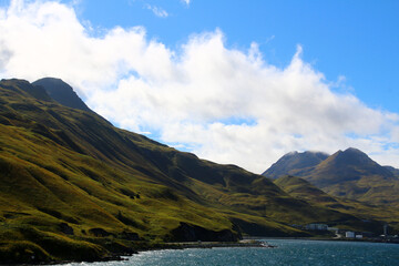 Coast of Aleutian Islands, Captains Bay, Unalaska Islands, Alaska, United States  