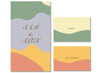 Set of editable vector design elements and shapes for cards