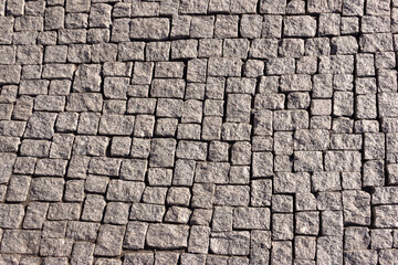 Stone paving stones in the New Holland Park in St. Petersburg.