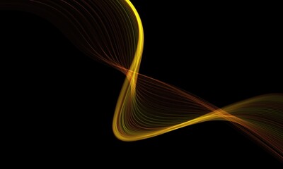 Abstract colorful wave on a black background	