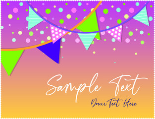 happy party flag with greeting card