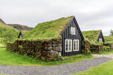 Turf houses built in traditional manner