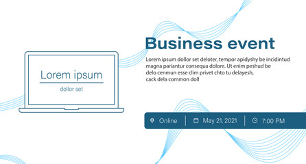 Business event banner. Online event. Promotion content