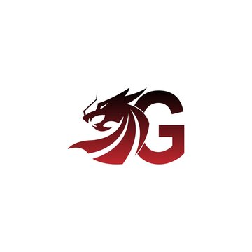 Letter G logo icon with dragon design vector