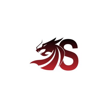 Letter S logo icon with dragon design vector