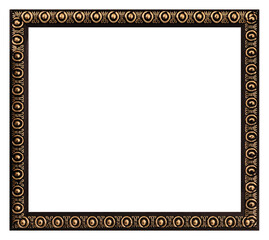 Wooden frame for paintings, mirrors or photo isolated on white background. Design element with clipping path
