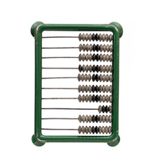 Metal retro abacus isolated on white background