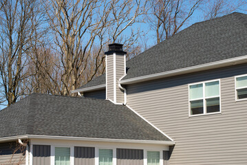 house with a chimney from the fireplace roof outdoor
