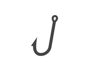 Fish hook vector icon on white isolated background.