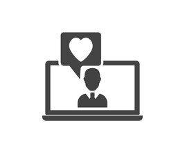 Vector icon friendship and love on white isolated background.