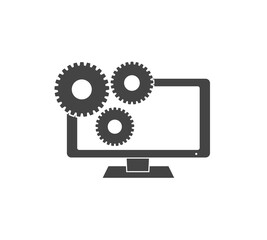 Business object vector icon. System performance tuning, management on white isolated background.