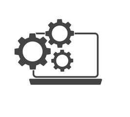 Business object vector icon. System performance tuning, management on white isolated background.