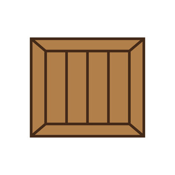 Wood box icon. Wood container symbol.  Logo design element