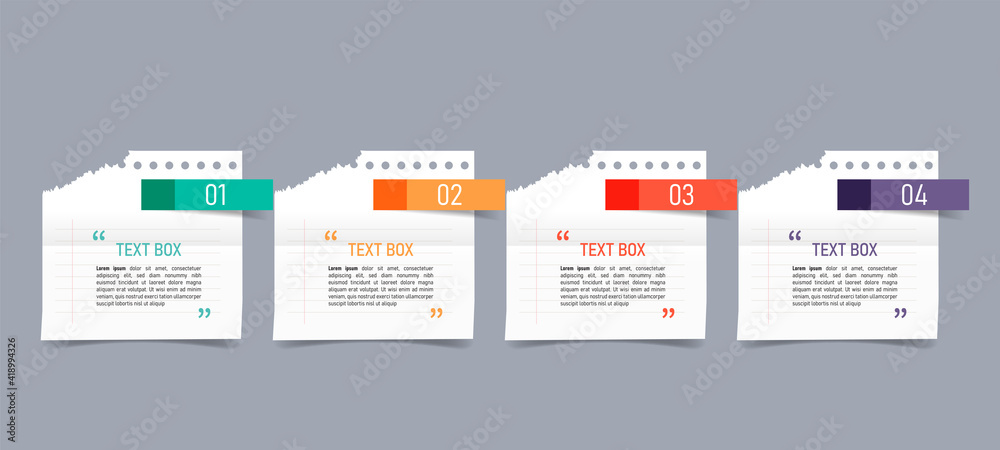 Poster text box design with note papers.